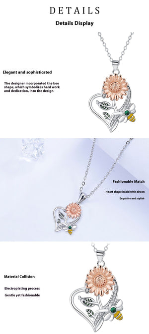 Bee on Sunflower Necklace – Garden Style Nature-Inspired Jewelry