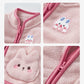 Cute Rabbit Ear Baby Girl Fleece Coat – Toddler Velvet Zip-Up Winter Jacket with Fur Lining | Pink & Purple | Sizes 73–110cm