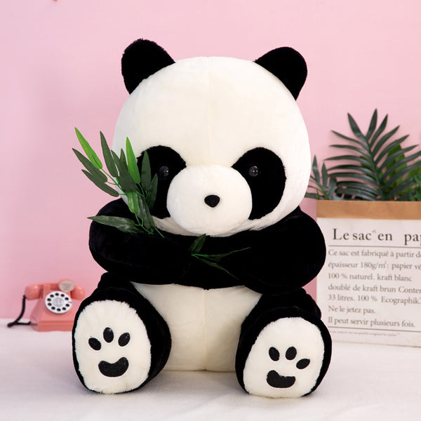 Children's Black And White Panda Stall Plush Toy