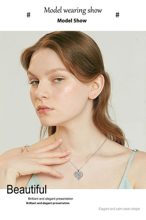 Butterfly & Heart Necklace for Women – Elegant Copper Pendant Chain