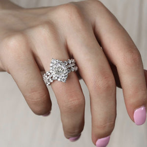 Oval Zircon Ring Set – European Fashion Jewelry for Women