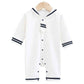 I Love Mom And Dad Newborn Baby Spring And Autumn New Navy Style Bow Tie Romper