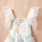 Girls' Cotton Gauze Mesh Embroidered Romper | Sleeveless Jumpsuit