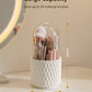 360° Rotating Makeup Brush Holder – Waterproof, Dustproof, 5-Compartment Organizer