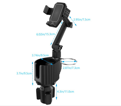 Multi-Function Car Cup Holder & Phone Mount – In-Car Drink Rack & Device Stand