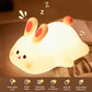 Cute LED Night Light Touch Sensor Cartoon Kid's Nightlights Big Face Rabbit Silicone Night Light Christmas Gift Bedside Lamp Home Decor