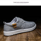 Men's Korean Style Canvas Sneakers – Breathable Low-Top Flat Sole Casual Shoes | Stitching Detail | Gray & Black | EU 39–45 / US 6.5–11.5