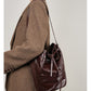 Bucket Bag Fashion Special-interest Hand Grip Pattern Leather One-shoulder Crossbody Tote