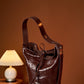 Bucket Bag Fashion Special-interest Hand Grip Pattern Leather One-shoulder Crossbody Tote