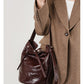 Bucket Bag Fashion Special-interest Hand Grip Pattern Leather One-shoulder Crossbody Tote
