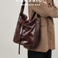 Bucket Bag Fashion Special-interest Hand Grip Pattern Leather One-shoulder Crossbody Tote