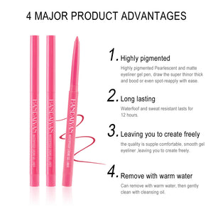 20-Color Cat Eye Liquid Eyeliner Pen – Waterproof Neon Long-Lasting Eye Makeup