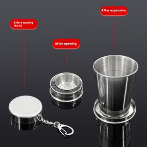 Collapsible Stainless Steel Travel Cup | Portable Folding Water Cup 150ml & 250ml