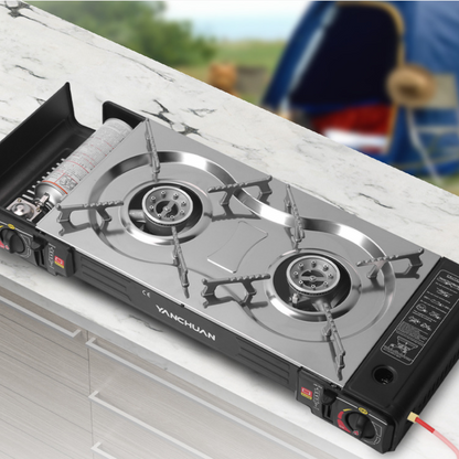 Portable Double Burner Camping Stove
