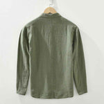 Mens Retro Linen Long-Sleeve Shirt