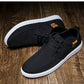 Men's Korean Style Canvas Sneakers – Breathable Low-Top Flat Sole Casual Shoes | Stitching Detail | Gray & Black | EU 39–45 / US 6.5–11.5
