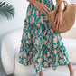 Women's Casual Floral Print Ruffle Trim Midi Beach Skirt