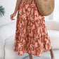Women's Casual Floral Print Ruffle Trim Midi Beach Skirt