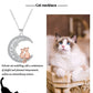 Cat on the Moon Necklace | Two-Tone Electroplated Copper Pendant | Whimsical Cat Lover Jewelry for Women