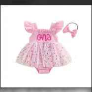 Girls And Infants Mesh Romper With A Tulle Skirt And Bow