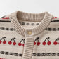 Knitted Jacquard Double-Layer Thickened Baby Romper For FallWinter