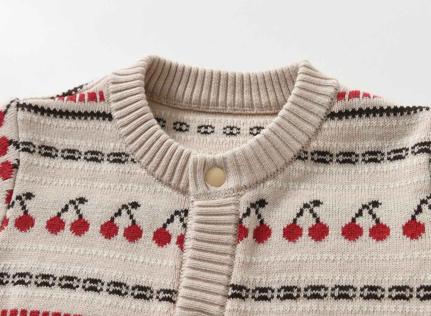 Knitted Jacquard Double-Layer Thickened Baby Romper For FallWinter