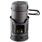 Compact Outdoor Camping Cookware Set with Alcohol Stove