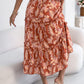 Women's Casual Floral Print Ruffle Trim Midi Beach Skirt