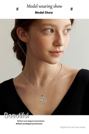 Father & Daughter Heart Necklace | Sparkling Diamond-Style Copper Pendant | Sentimental Gift for Women