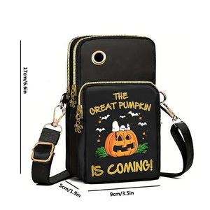 Halloween Pumpkin Mini Crossbody Bag – Cute Phone Wallet Shoulder Bag for Kids & Women