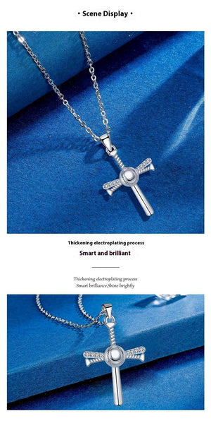 Baseball Cross Necklace for Women | Sports-Inspired Copper Pendant | Adjustable Chain Fashion Jewelry