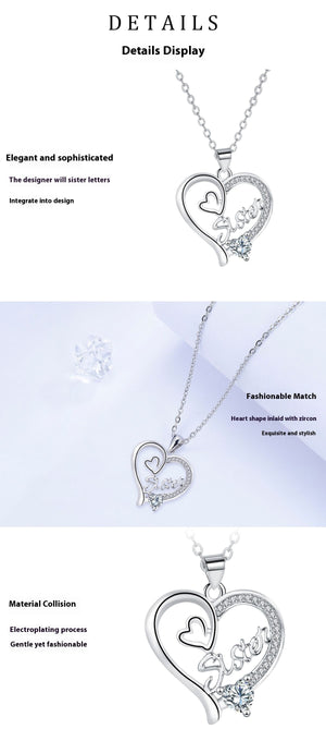 Heart Sister Necklace – High-Grade Temperament Jewelry for Women