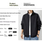 Men's Long Sleeve Cardigan Jacket – Casual Sports Open-Front Top | Polyester Blend | Light Gray, Black & Blue | Plus Size M–8XL