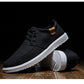 Men's Korean Style Canvas Sneakers – Breathable Low-Top Flat Sole Casual Shoes | Stitching Detail | Gray & Black | EU 39–45 / US 6.5–11.5