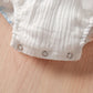 Girls' Cotton Gauze Mesh Embroidered Romper | Sleeveless Jumpsuit