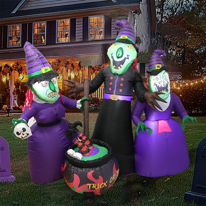 Halloween Inflatable Witch Decoration – Glowing Horror Outdoor Yard Prop