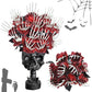 Halloween Skull Hand & Rose Decoration Ornament – Gothic Spooky Accent (4 Colors)