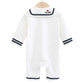 I Love Mom And Dad Newborn Baby Spring And Autumn New Navy Style Bow Tie Romper