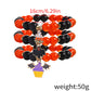 Halloween Pumpkin & Ghost Bracelet – Matching Twin Bracelet Set | Glass Pendant Jewelry