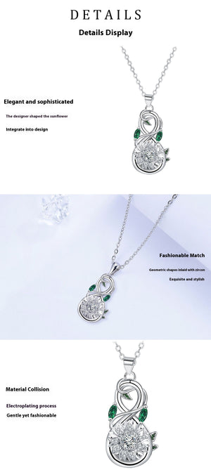 Infinity Sunflower Clavicle Chain Necklace – Delicate Fashion Jewelry