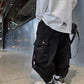 Kids' Cotton Cargo Trousers | Mid-Waist Casual Pants | Beige & Black