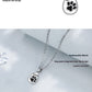 Pet Footprint Pendant Necklace | White Gold Copper | Paw Print Jewelry Gift for Animal Lovers
