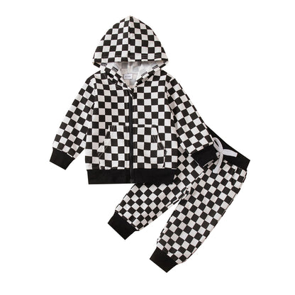 Baby & Toddler Zip-Up Hoodie & Pants Set | 2-Piece Cotton Tracksuit