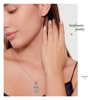 Infinity Sunflower Clavicle Chain Necklace | Delicate White Gold Copper Jewelry for Women