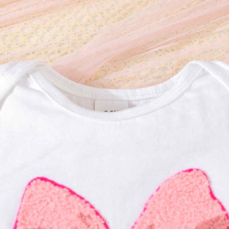 Cute Bow-Knot Romper Set For Baby Girls