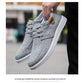 Men's Korean Style Canvas Sneakers – Breathable Low-Top Flat Sole Casual Shoes | Stitching Detail | Gray & Black | EU 39–45 / US 6.5–11.5