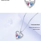 Heart to Heart Necklace for Women – White Gold Copper Pendant Cross Chain