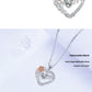 Rose Heart Necklace for Women – Copper Cross Chain Pendant in 3 Colors