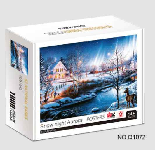 White Cardstock Puzzle 1000 Pieces Adult-sized Educational And Stress-relieving Flat Puzzle Toy