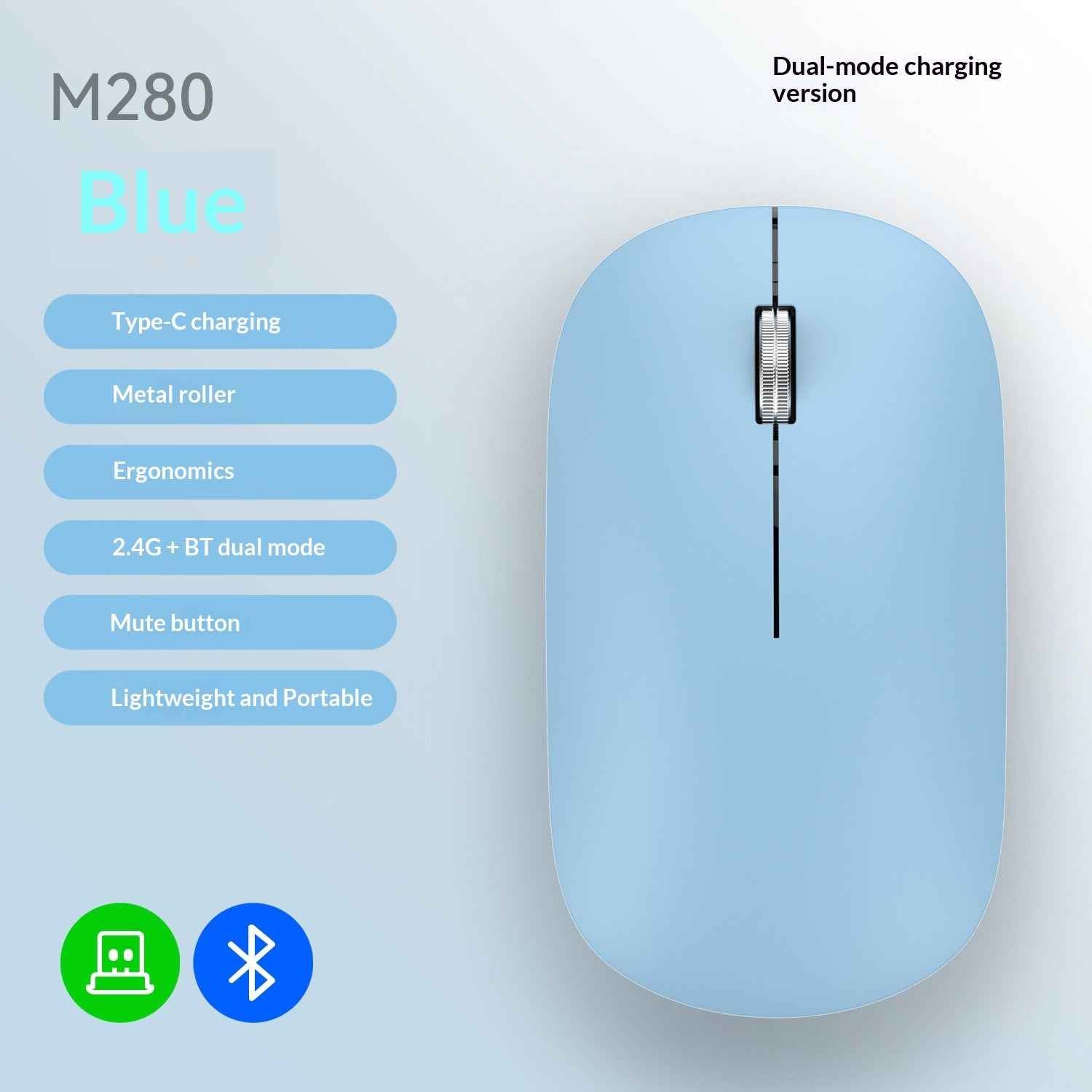 Ultra-thin Bluetooth Dual-Mode Wireless Mouse